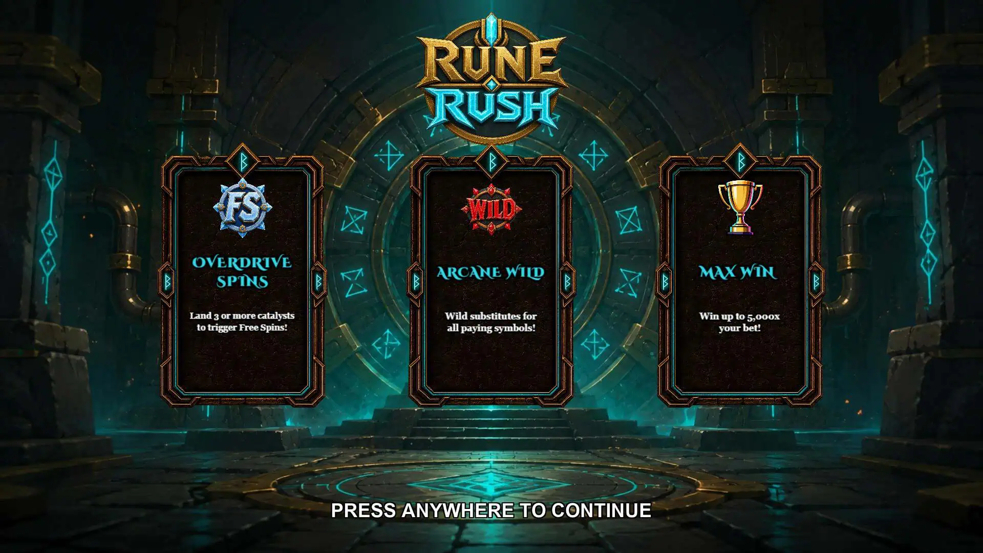 Rune Rush slot intro screen