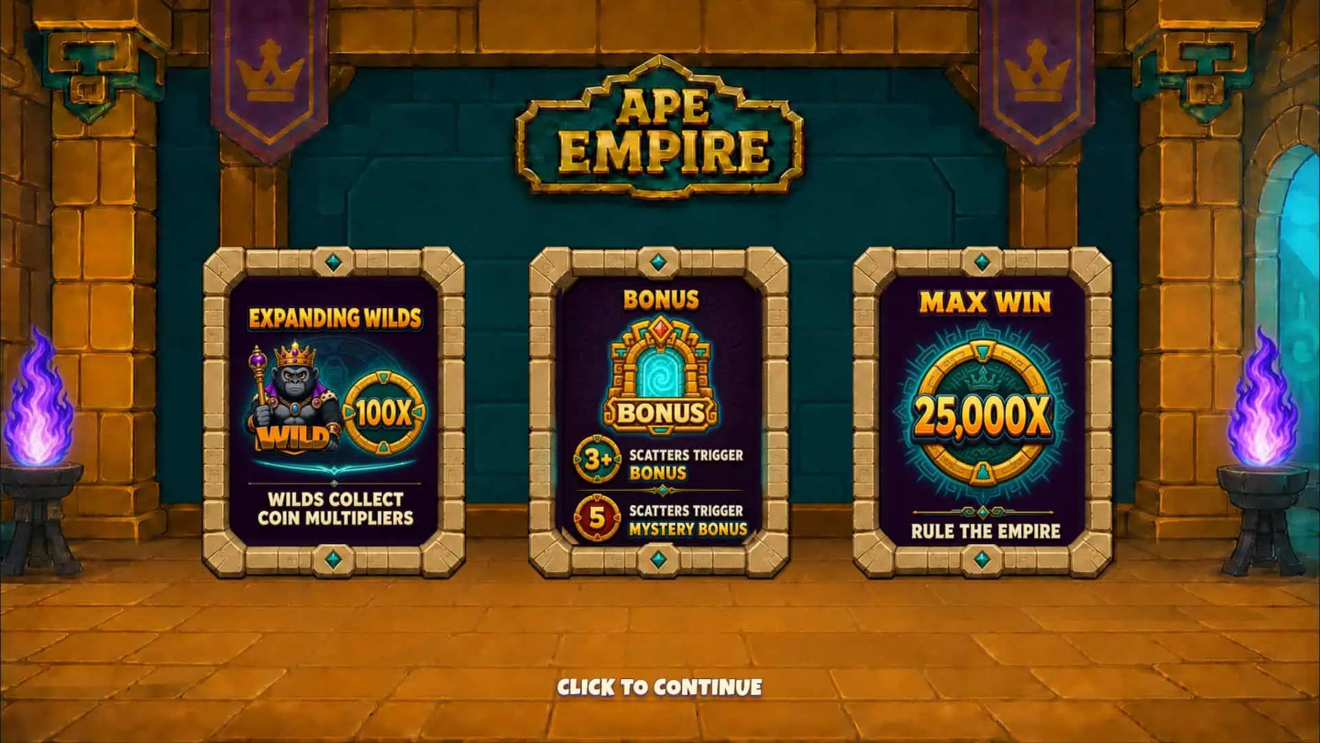 Ape Empire slot intro screen