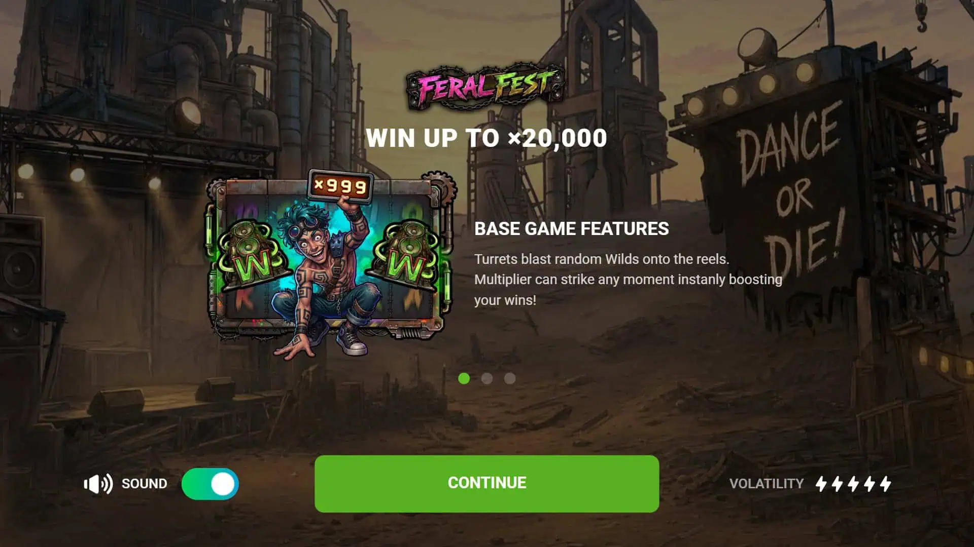 Feral Fest slot intro screen