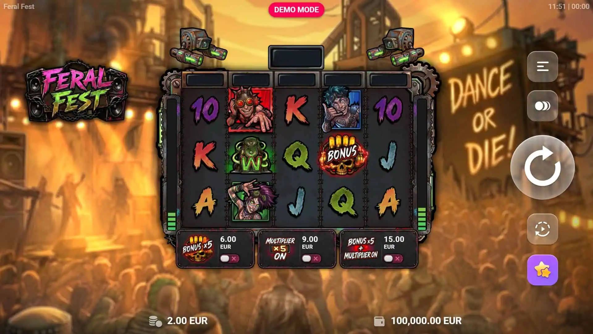 Feral Fest slot gameplay reels