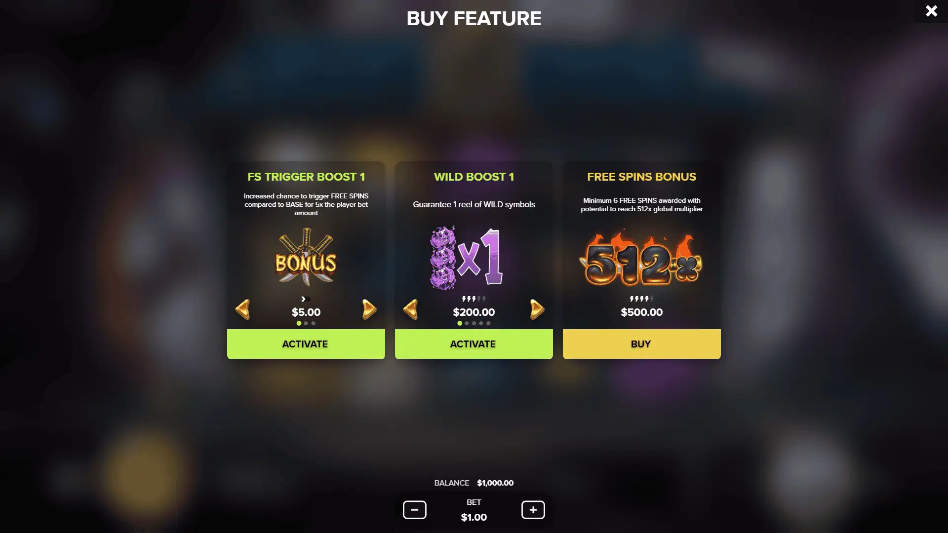 Samurai Dogs 2 bonus buy menu