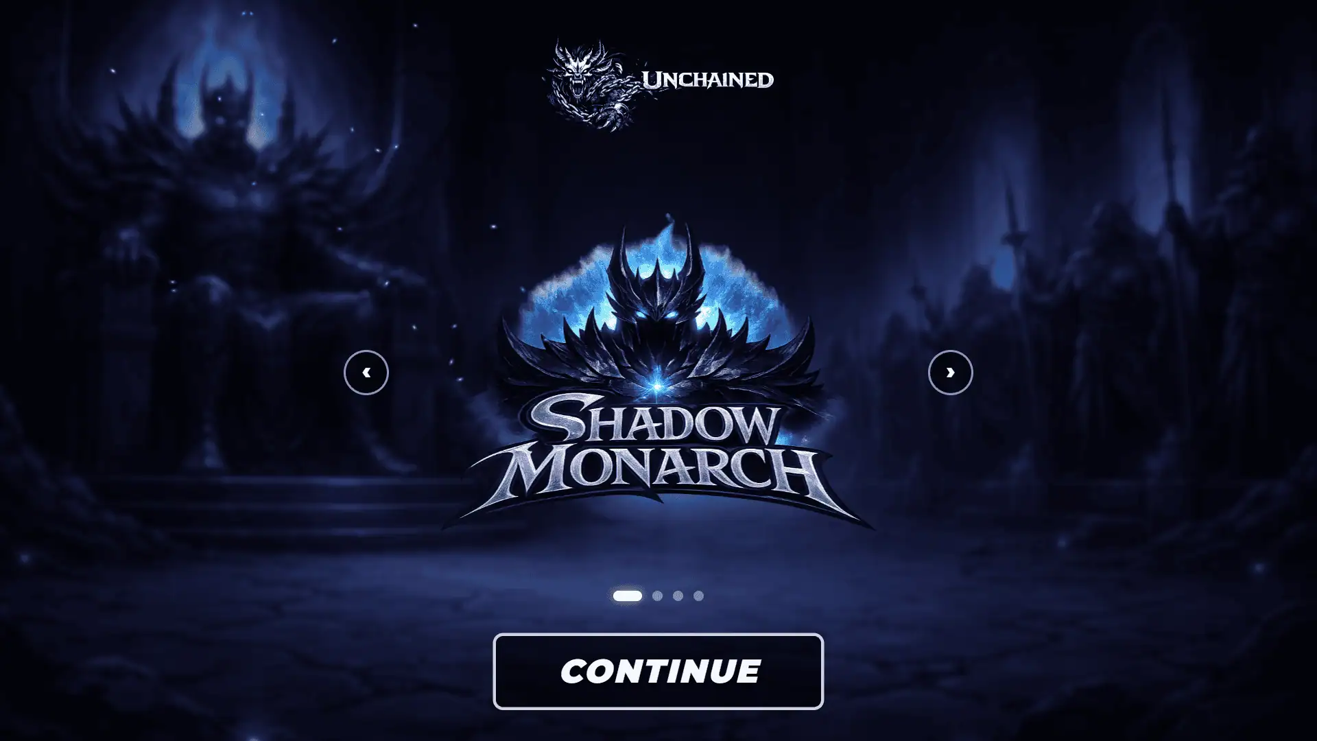 Shadow Monarch slot intro screen