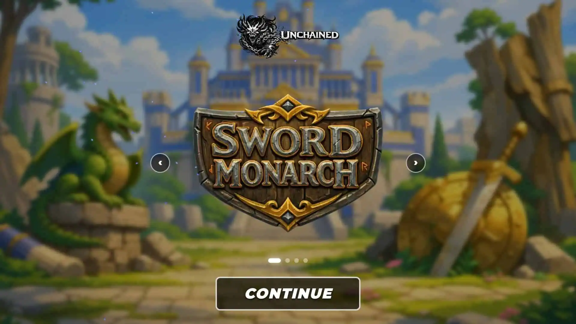 Sword Monarch slot intro screen