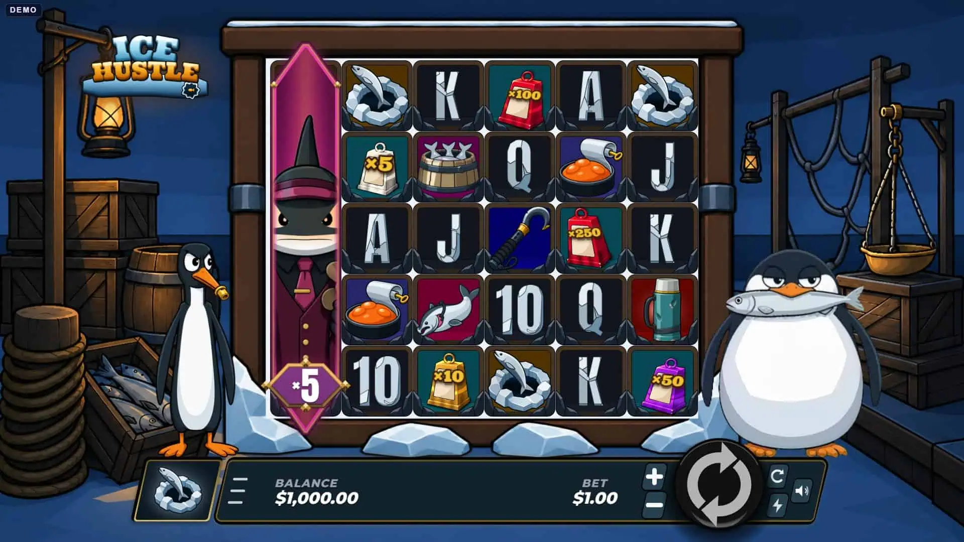 Ice Hustle slot gameplay reels