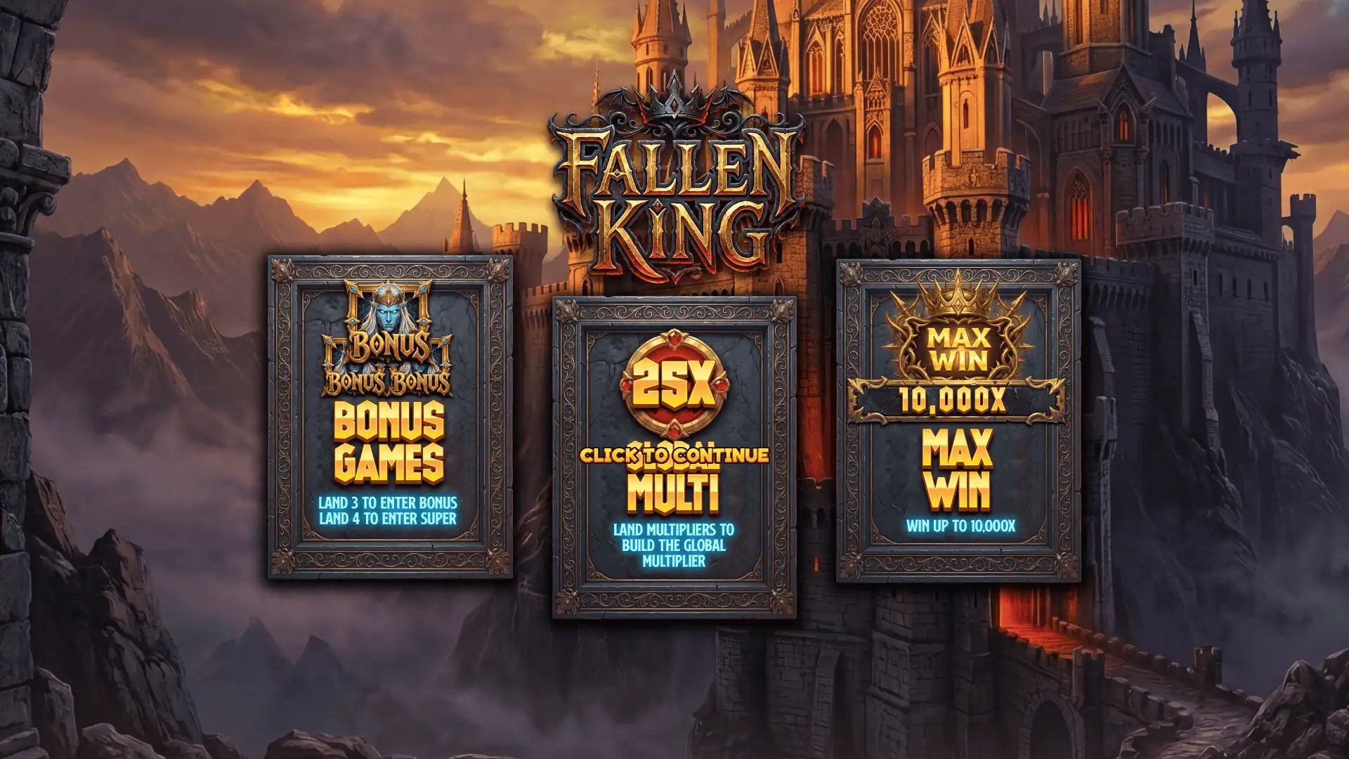 Fallen King slot intro screen