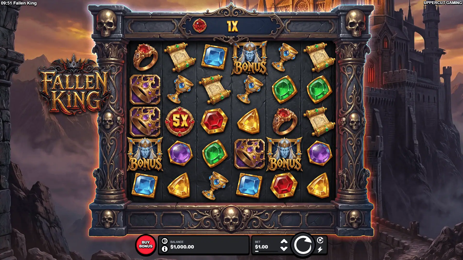 Fallen King slot gameplay reels
