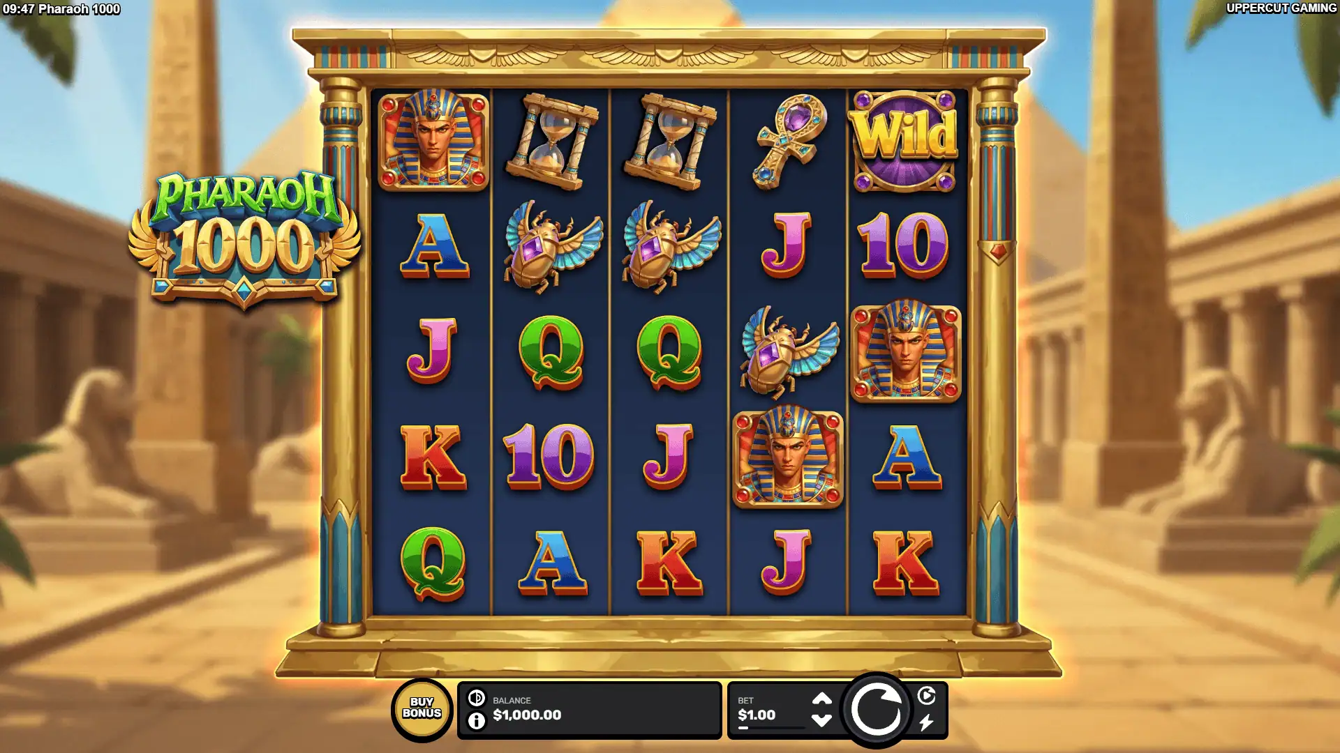 Pharaoh 1000 slot gameplay reels