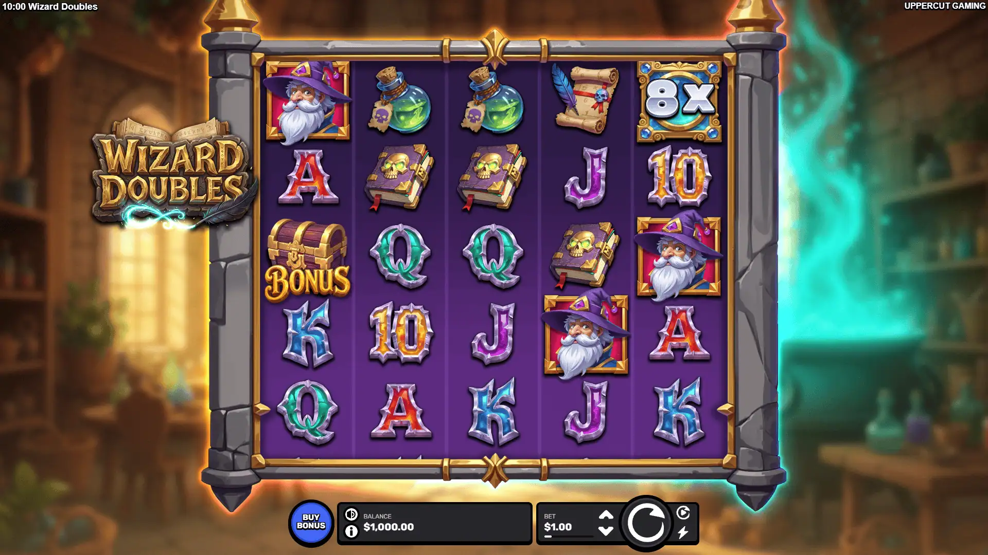 Wizard Doubles slot gameplay reels