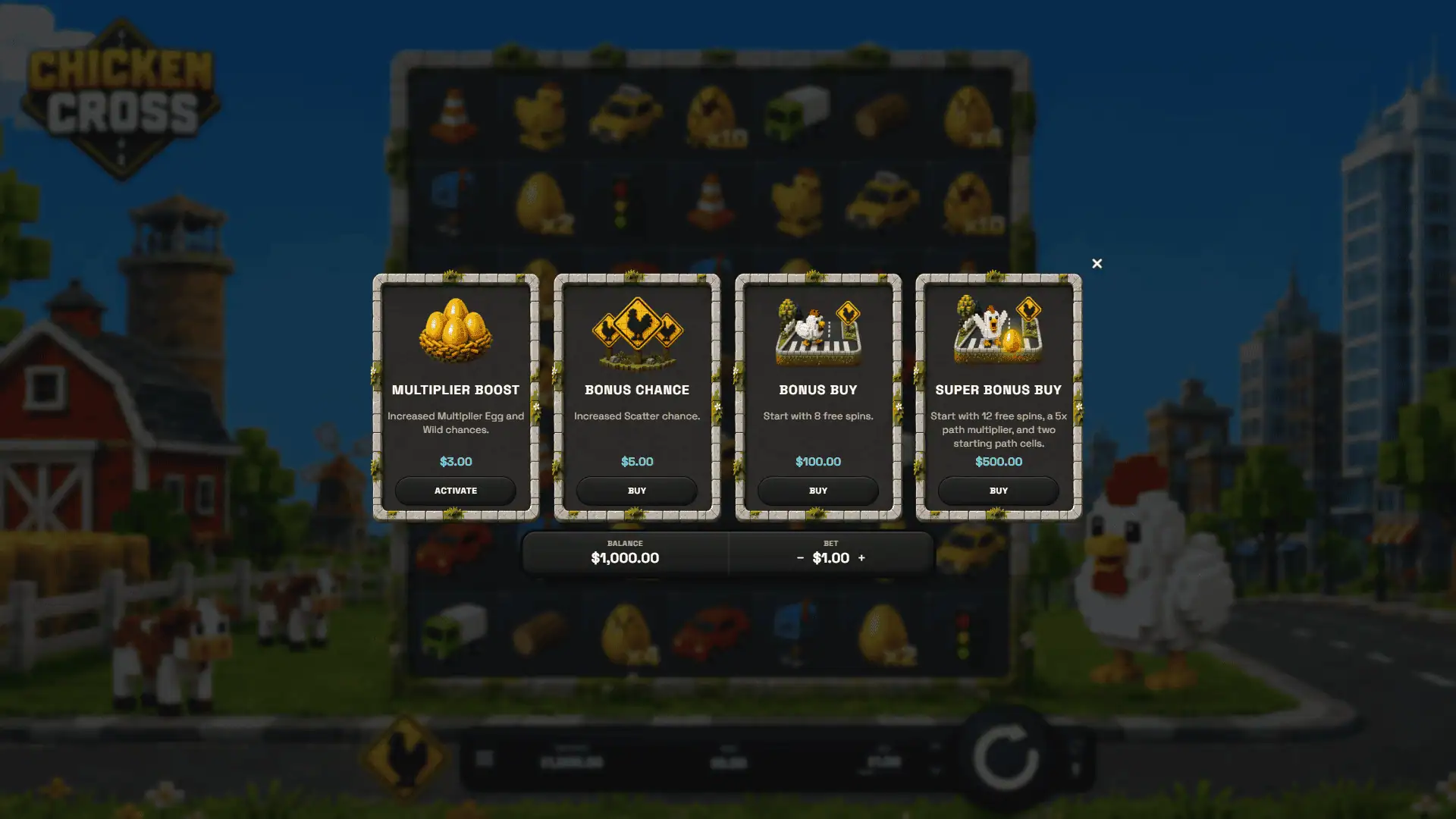 Chicken Cross bonus buy menu