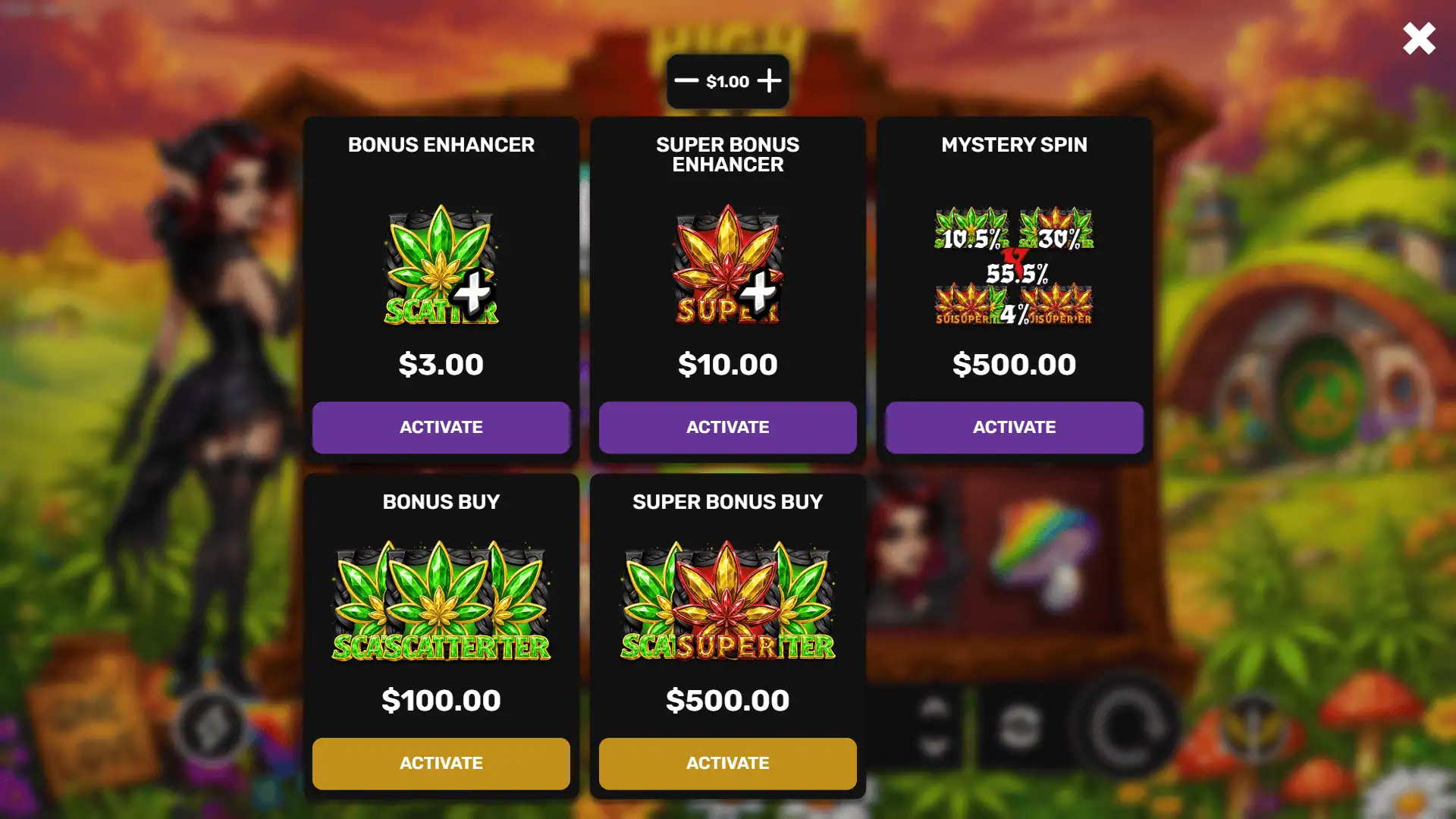 High Elf bonus buy menu