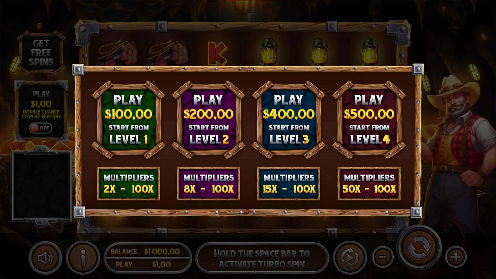 Eureka 1000 bonus buy menu