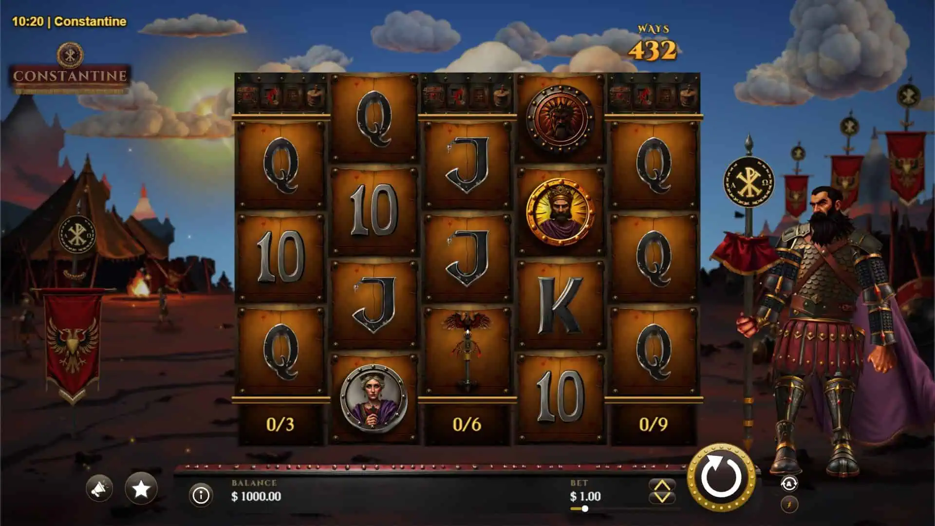 Constantine slot gameplay reels