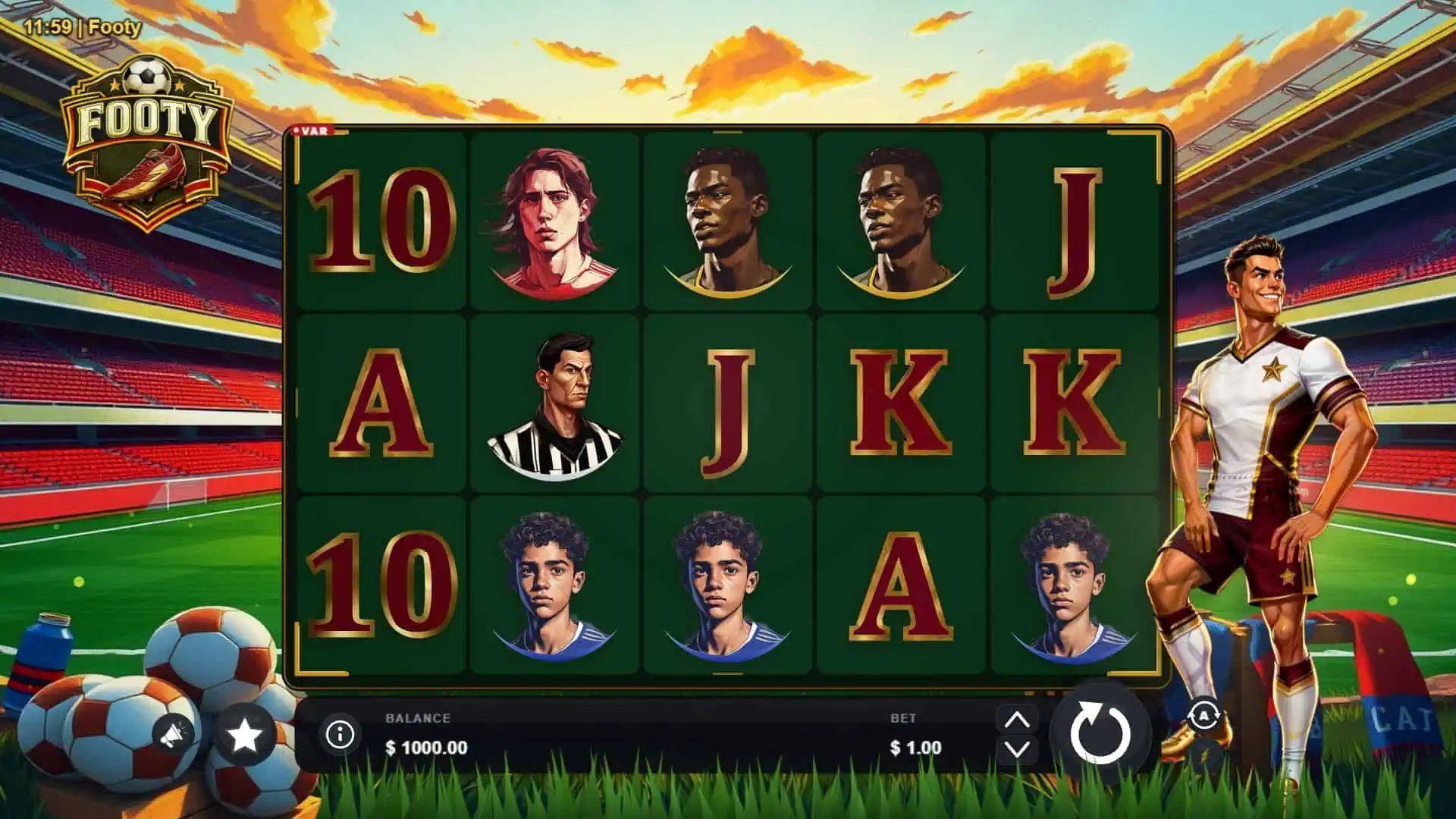 Footy slot gameplay reels
