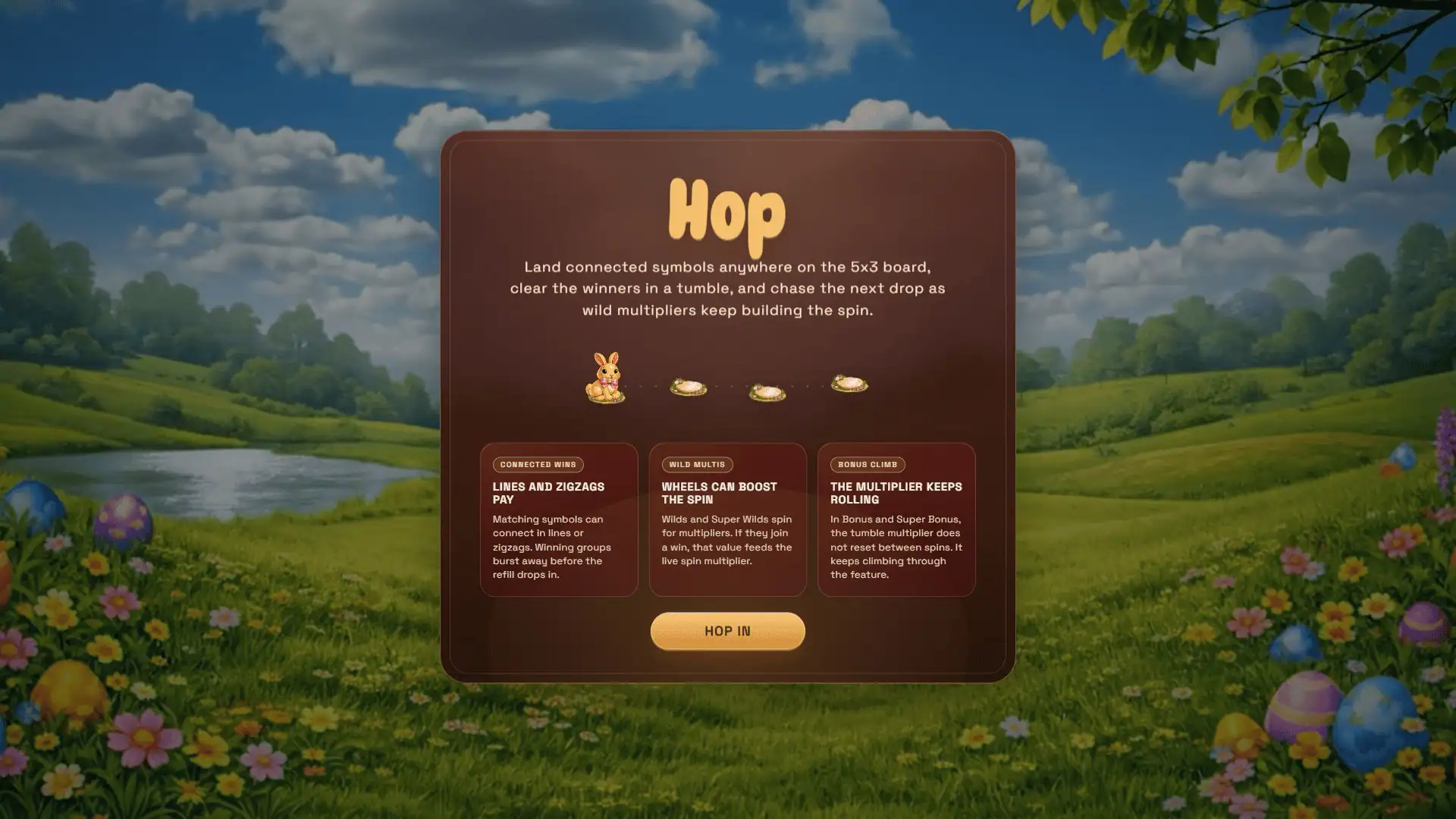 Hop slot intro screen