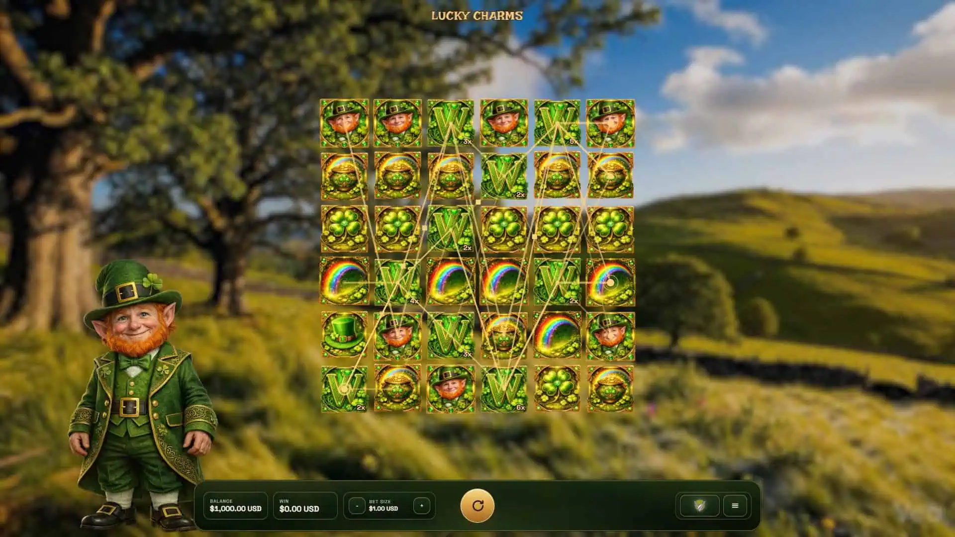 Lucky Charms slot gameplay reels