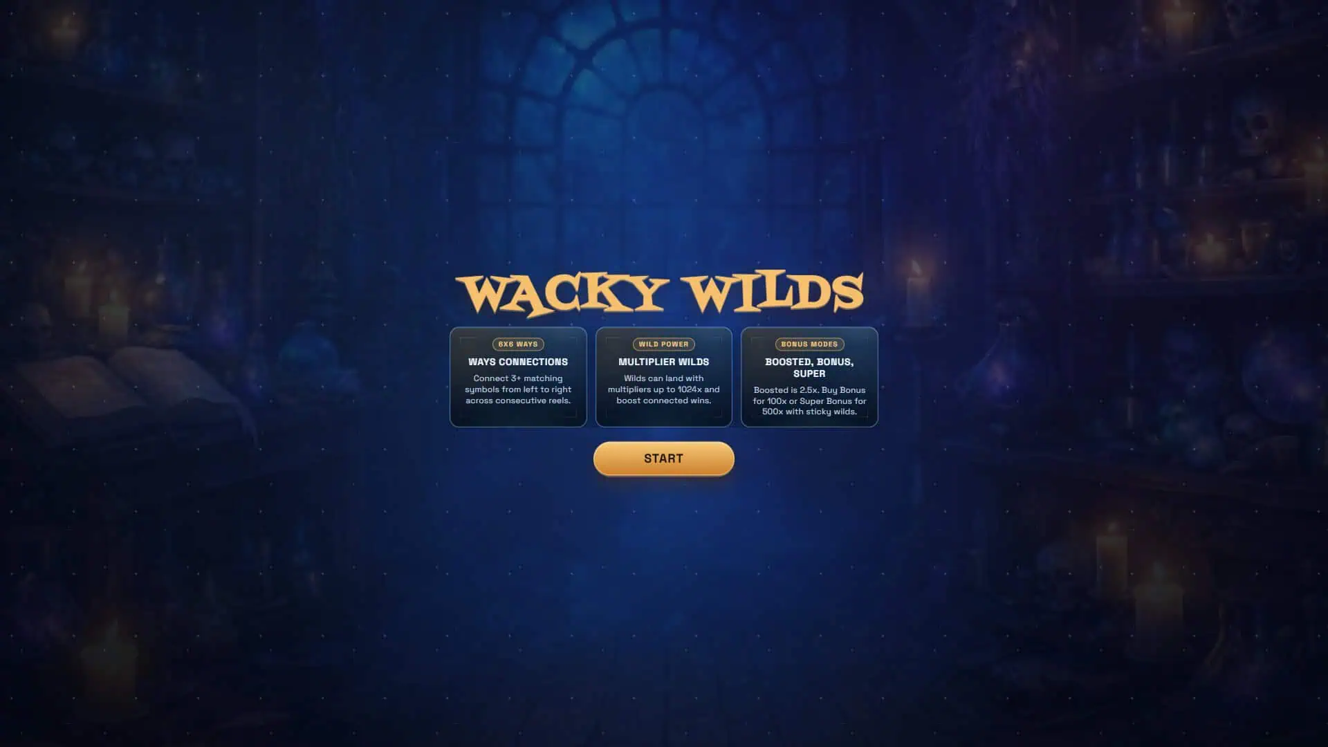 Wacky Wilds slot intro screen
