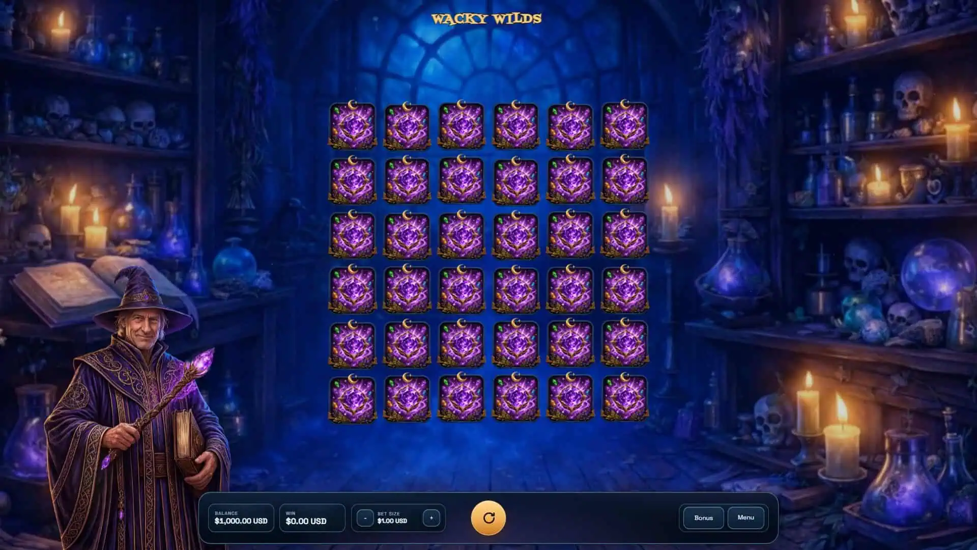 Wacky Wilds slot gameplay reels