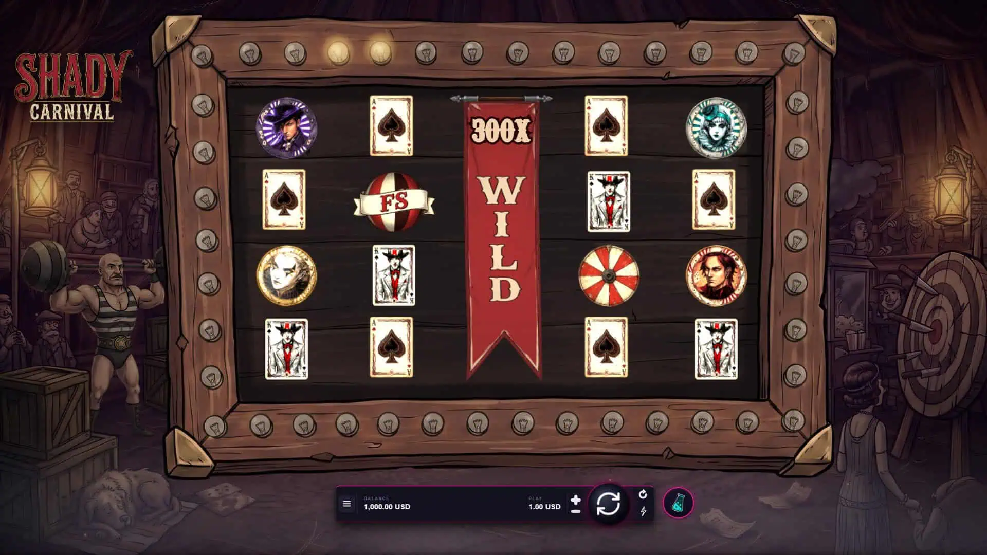 Shady Carnival slot gameplay reels