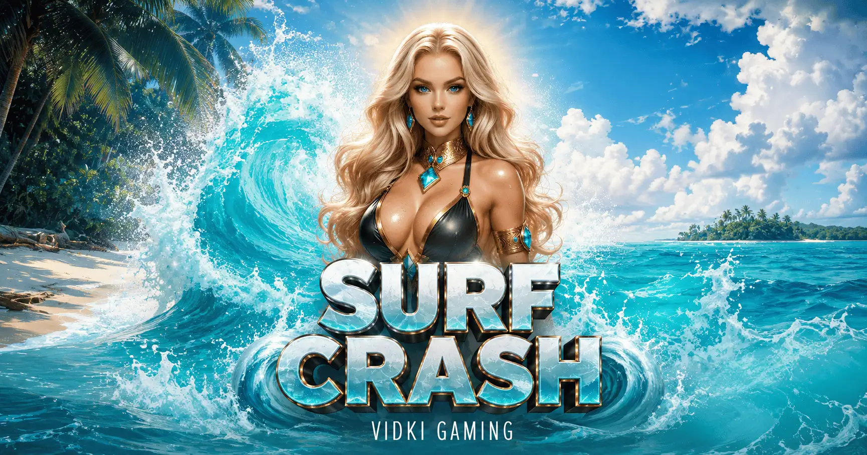 Surf Crash Slot Free Play by Vidki Gaming slot cover image