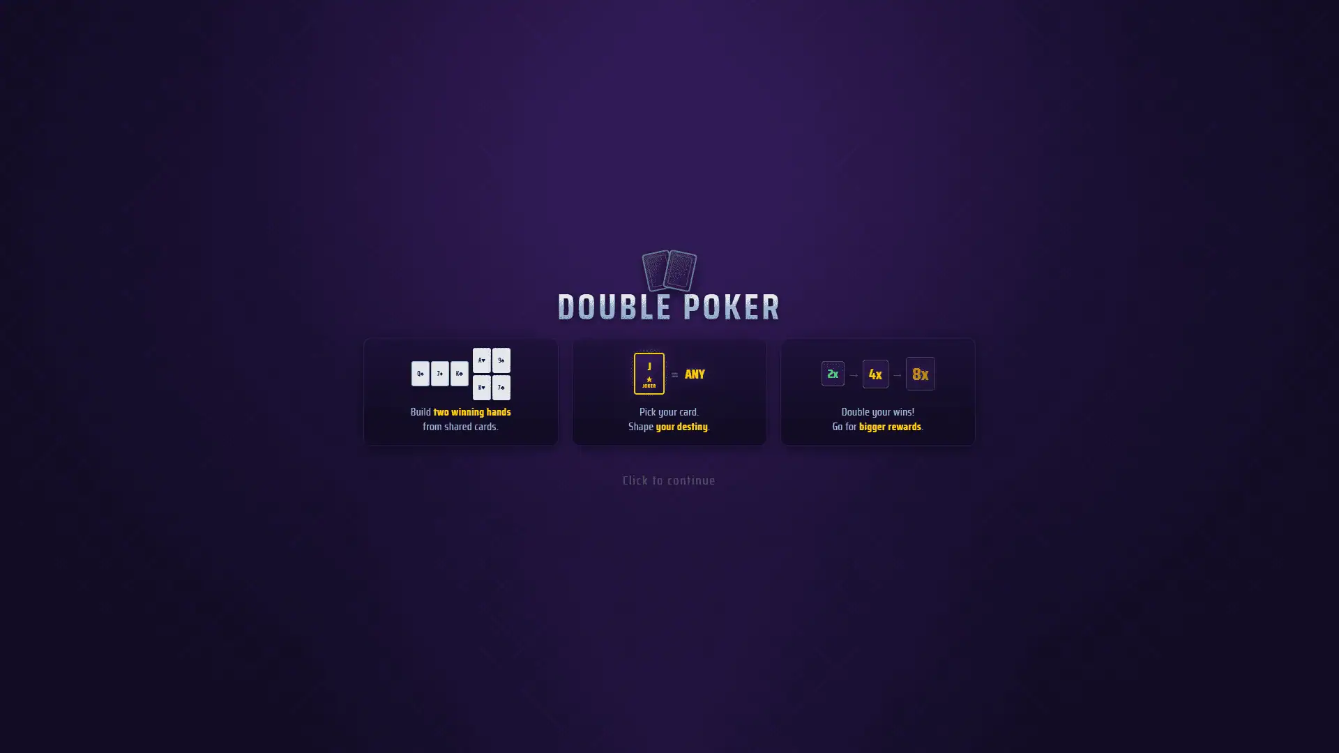 Double Poker slot intro screen