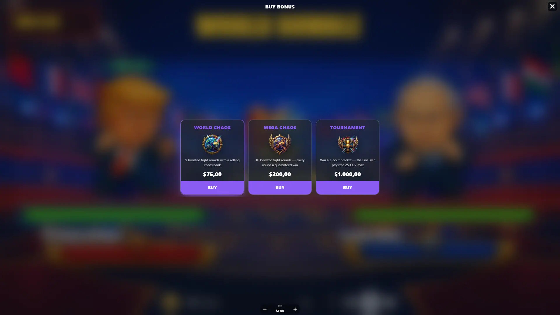 World Rumble bonus buy menu