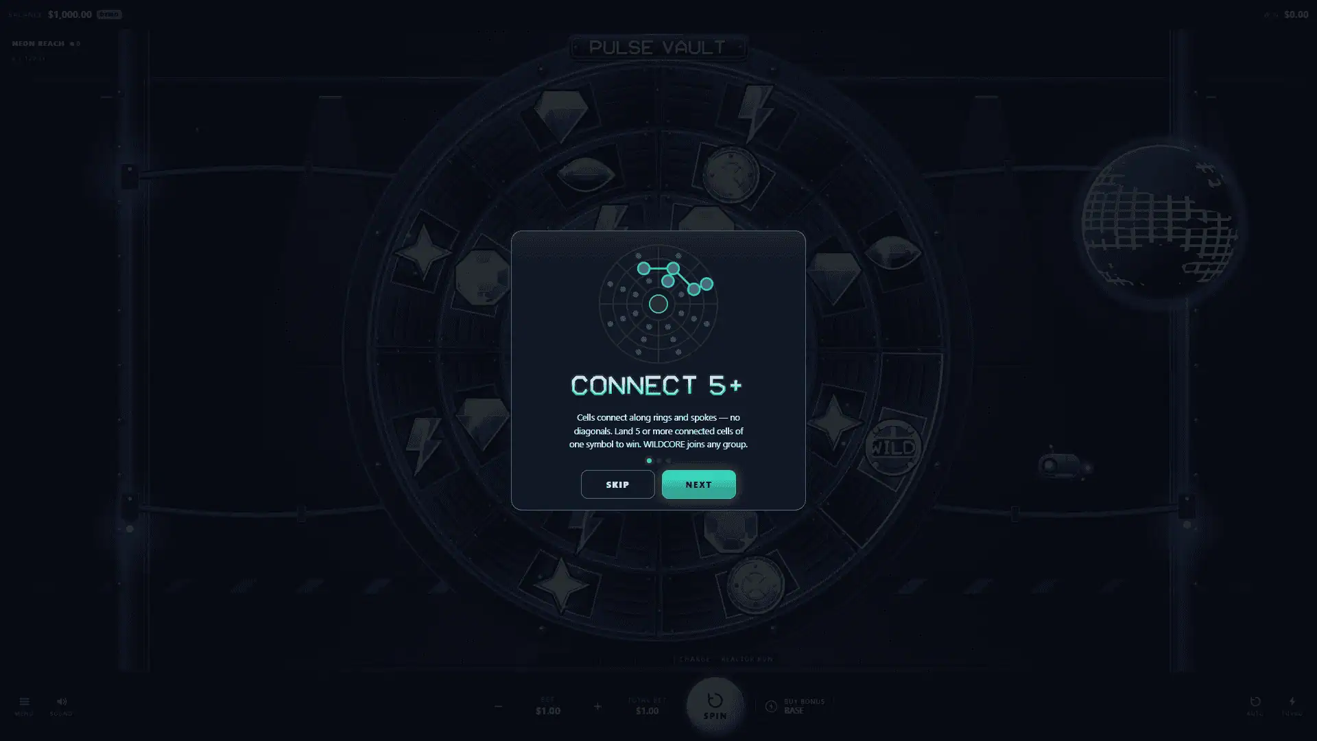 Pulse Vault slot intro screen