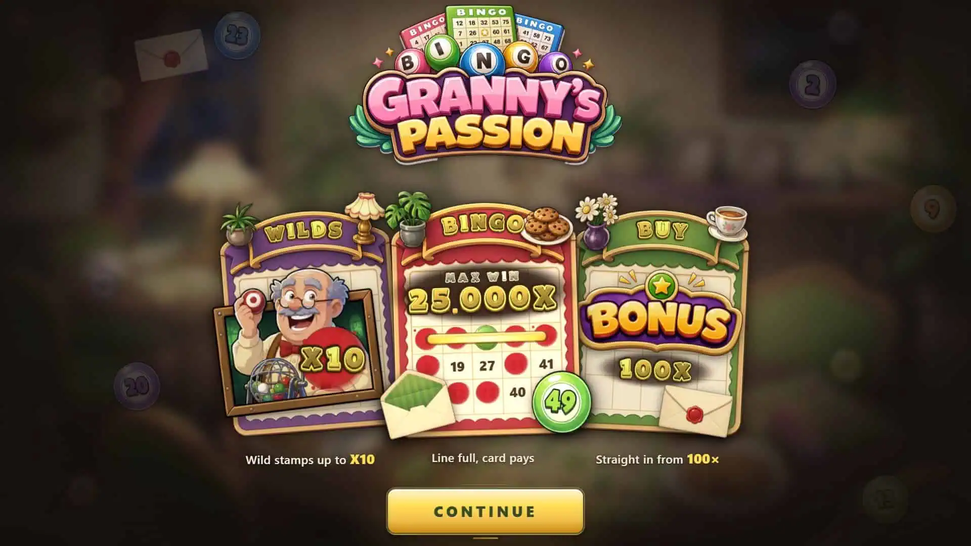 Grannys Passion slot intro screen