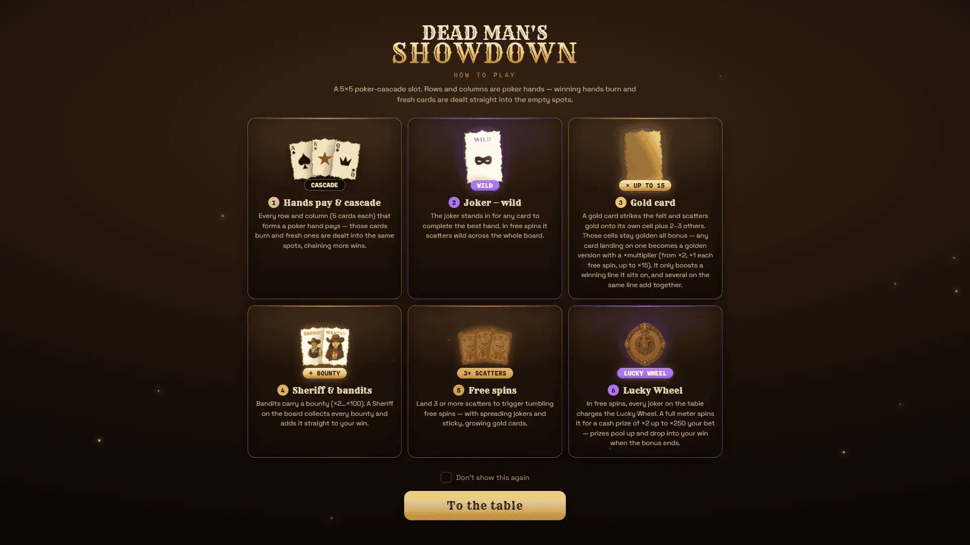 Dead Man`s Showdown slot intro screen
