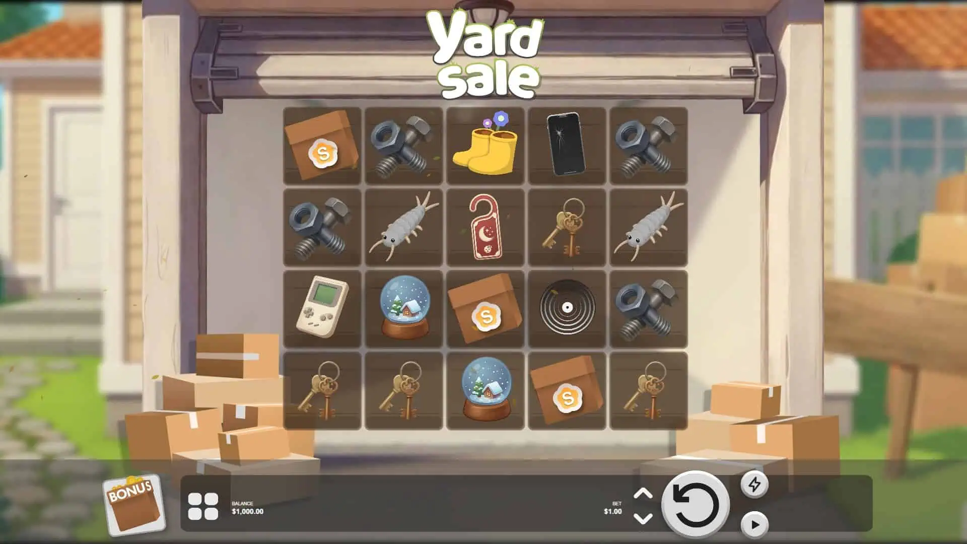 Yard Sale slot gameplay reels