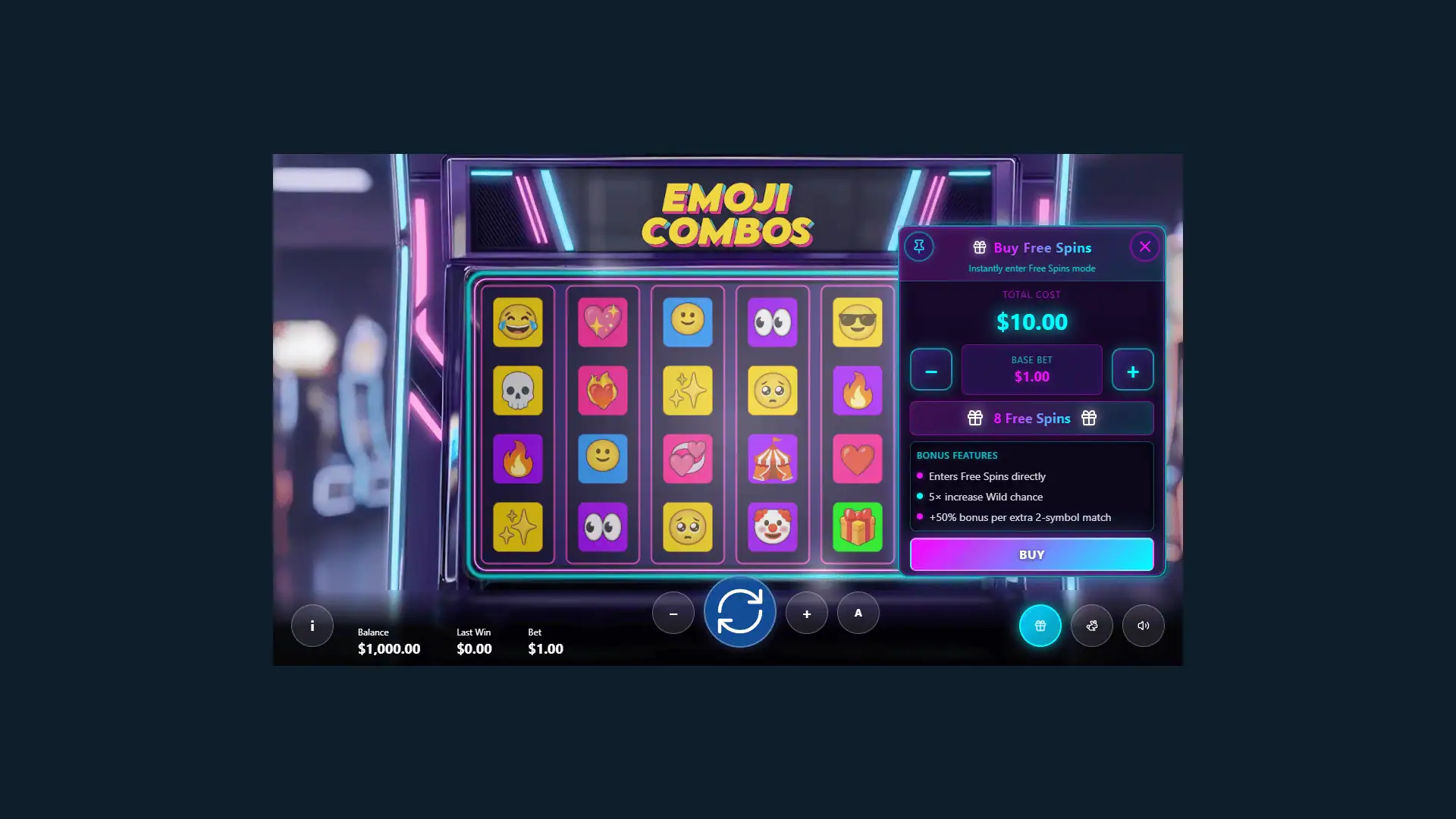 Emoji Combos bonus buy menu