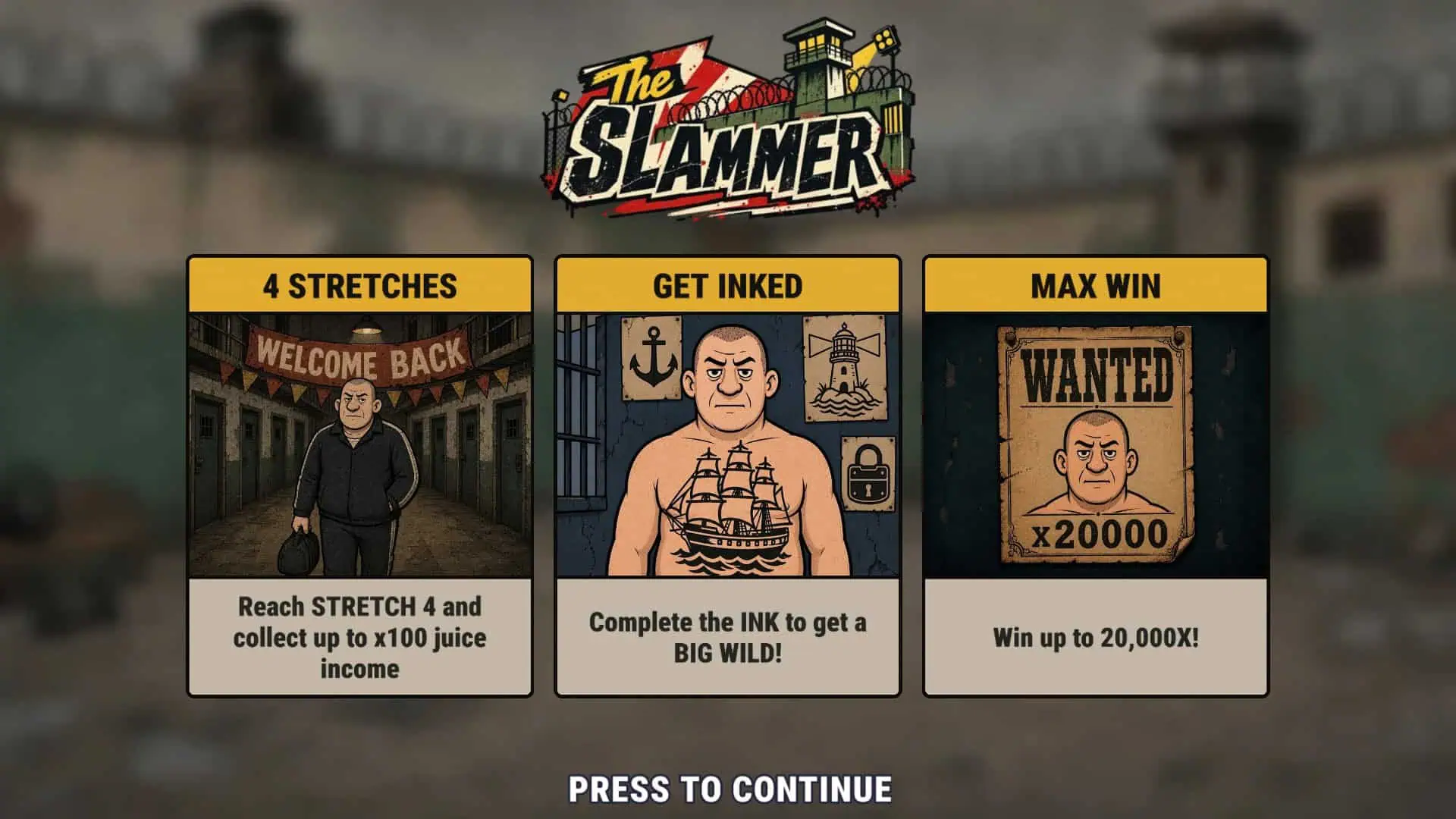 The Slammer slot intro screen