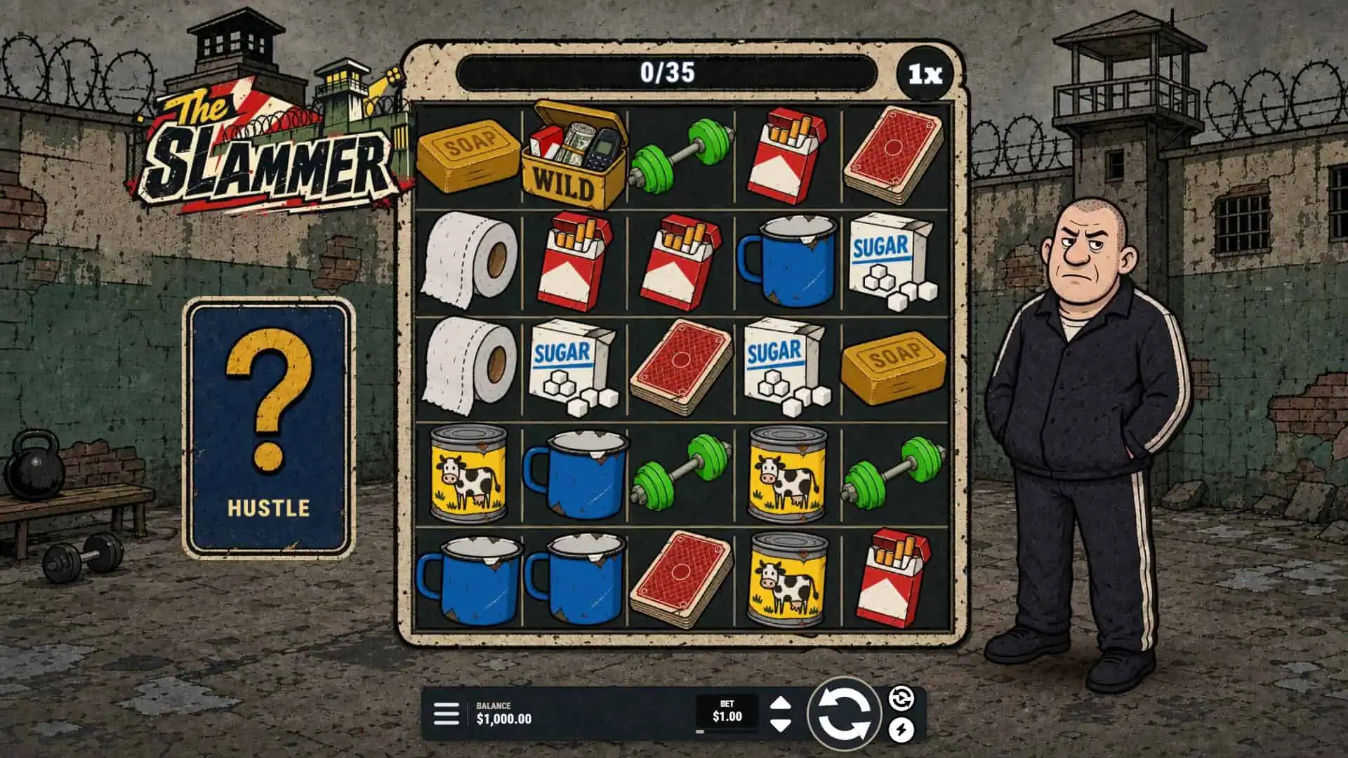 The Slammer slot gameplay reels