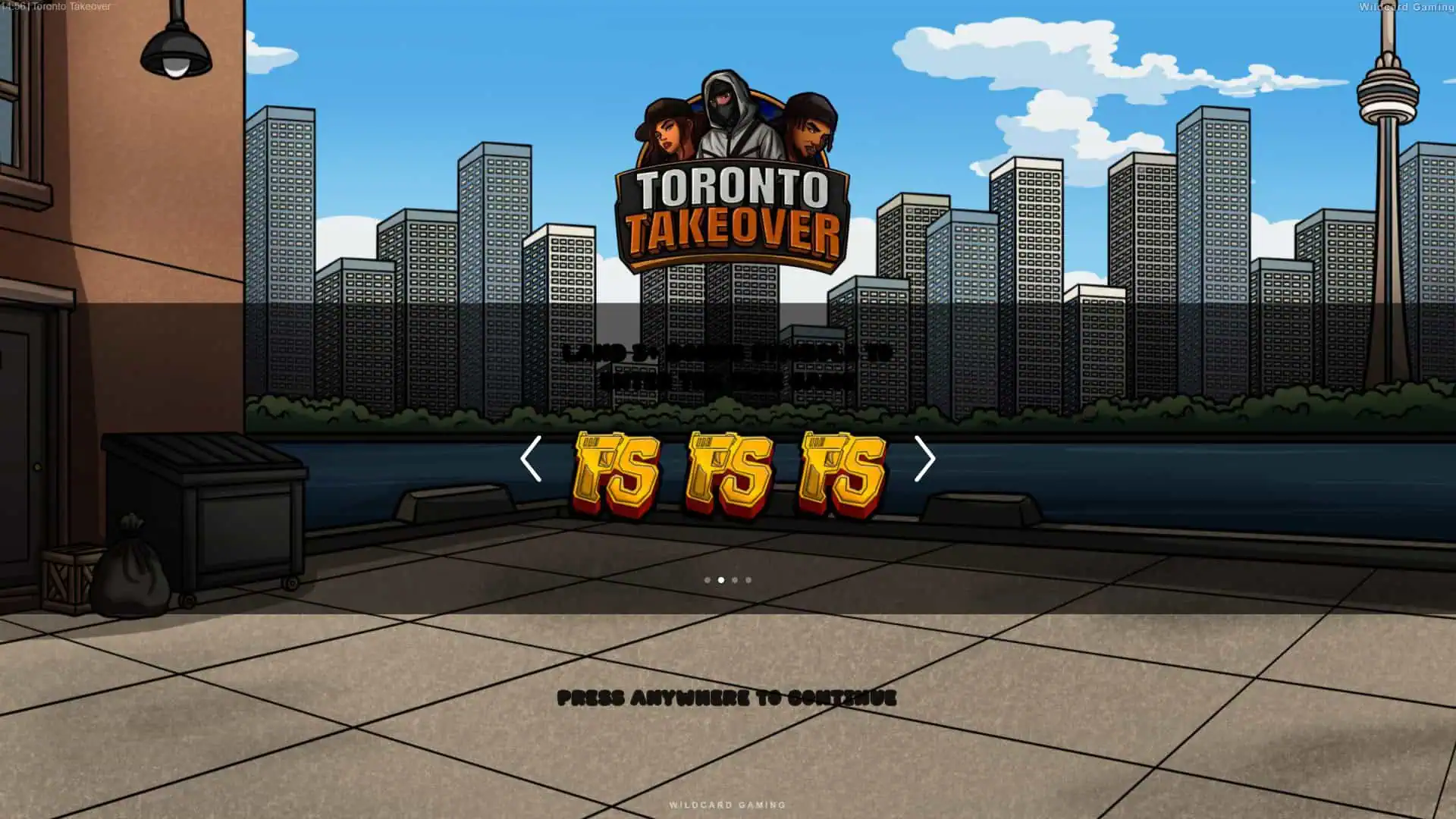 Toronto Takeover slot intro screen