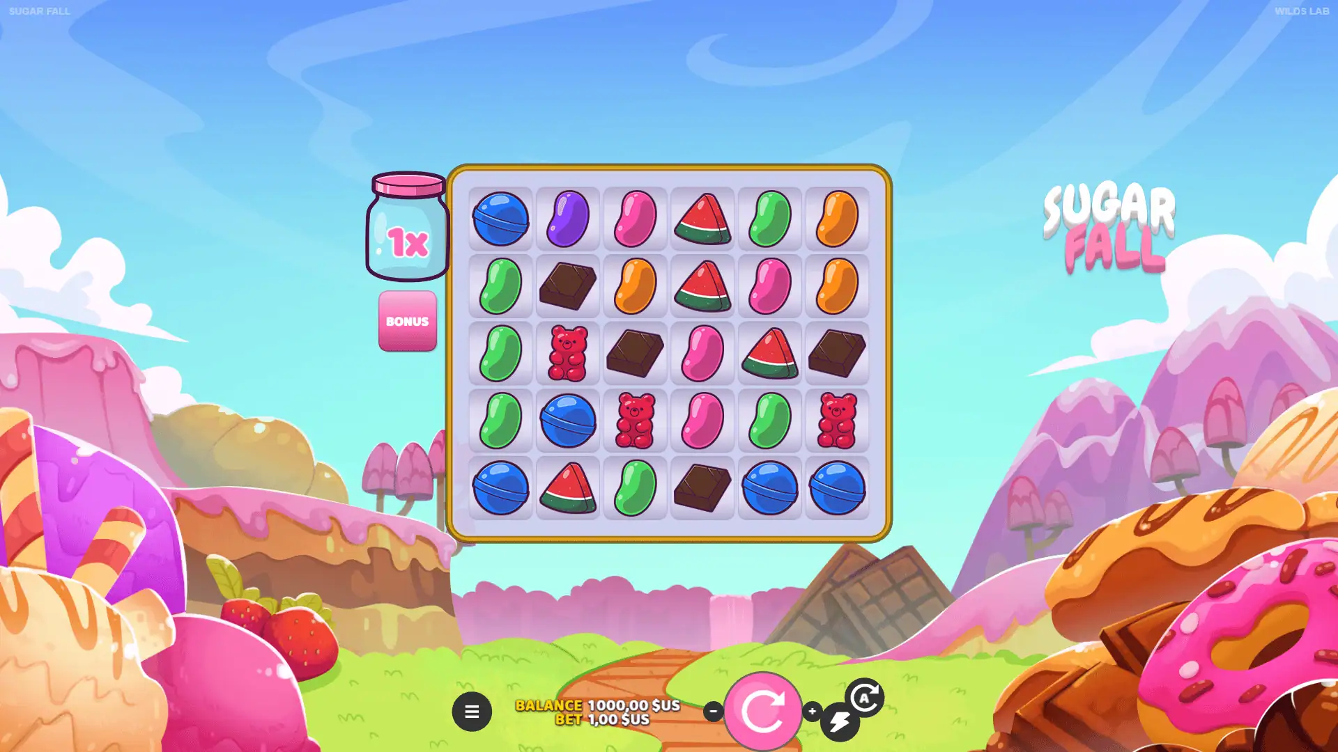Sugar Fall slot gameplay reels