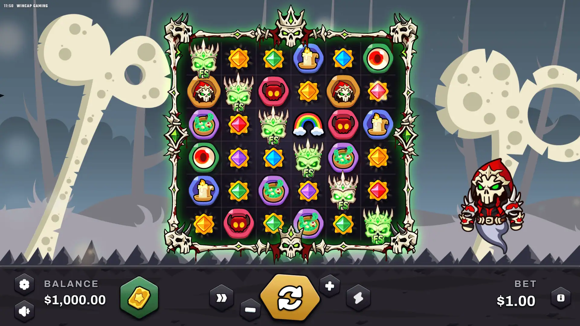 Dead Coin Cluster Pays slot gameplay reels