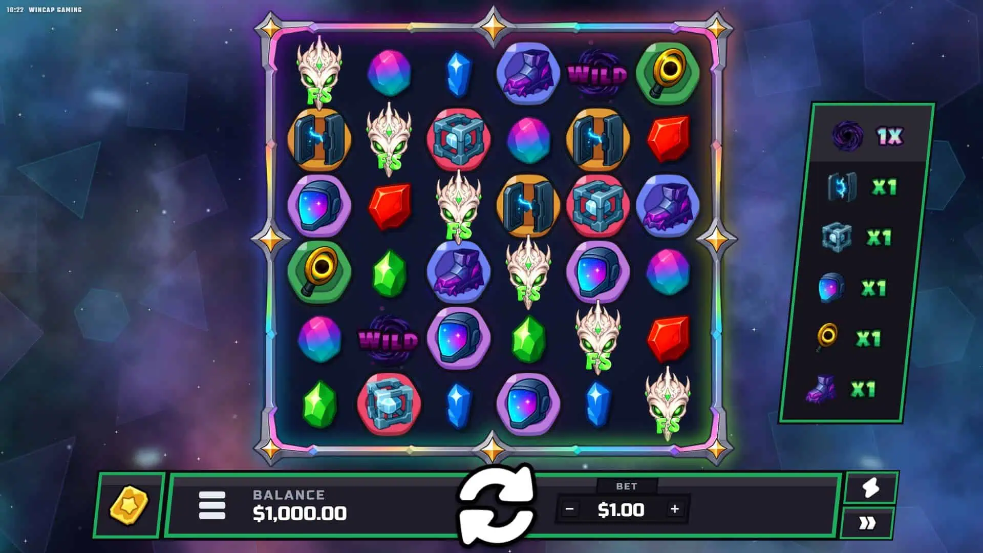 Void Rush slot gameplay reels