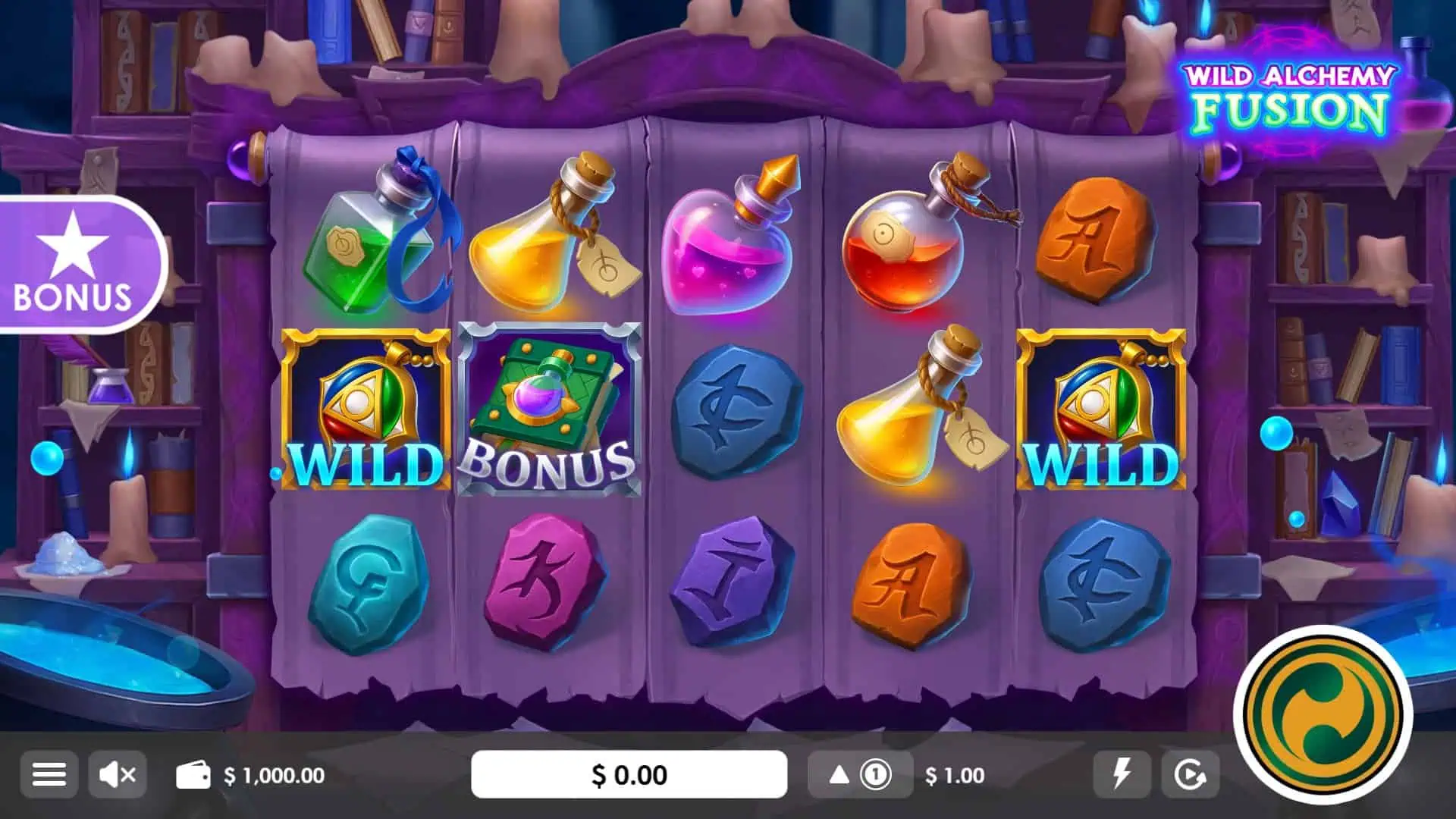Wild Alchemy: Fusion slot gameplay reels