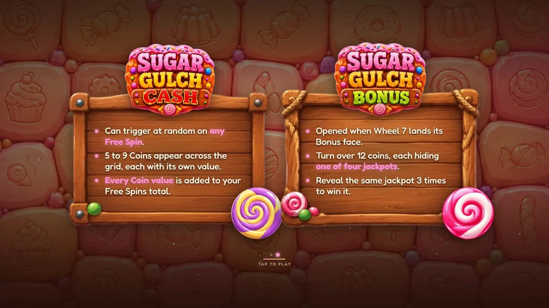 Sugar Gulch slot intro screen