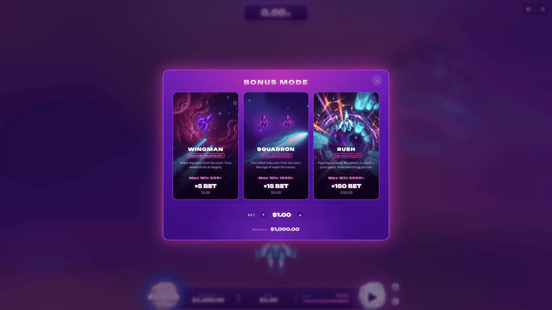 Nova Strike bonus buy menu