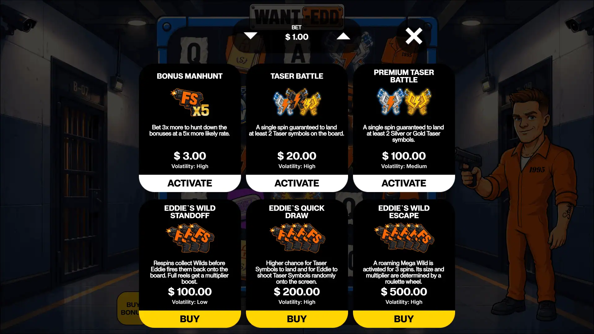 Want-edd bonus buy menu