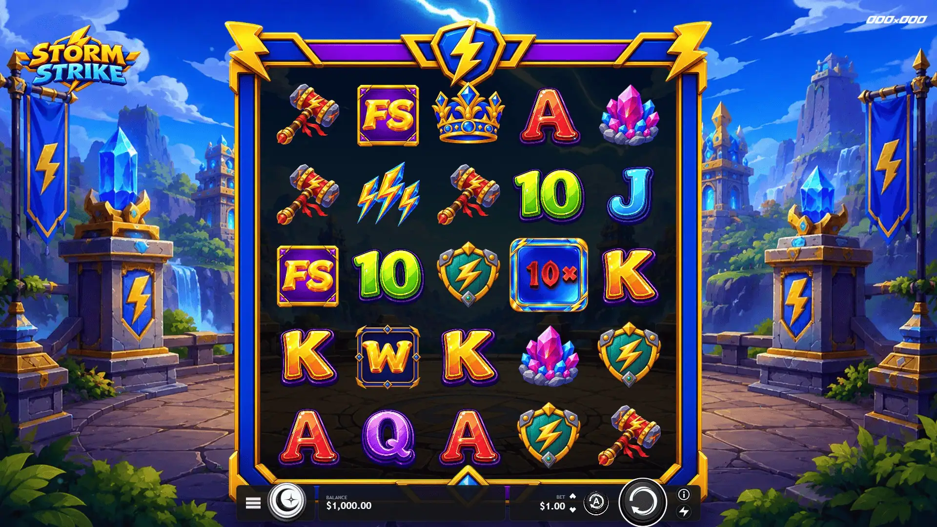 Storm Strike slot gameplay reels