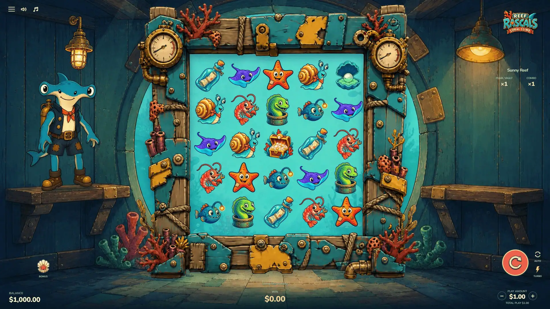 Reef Rascals slot gameplay reels