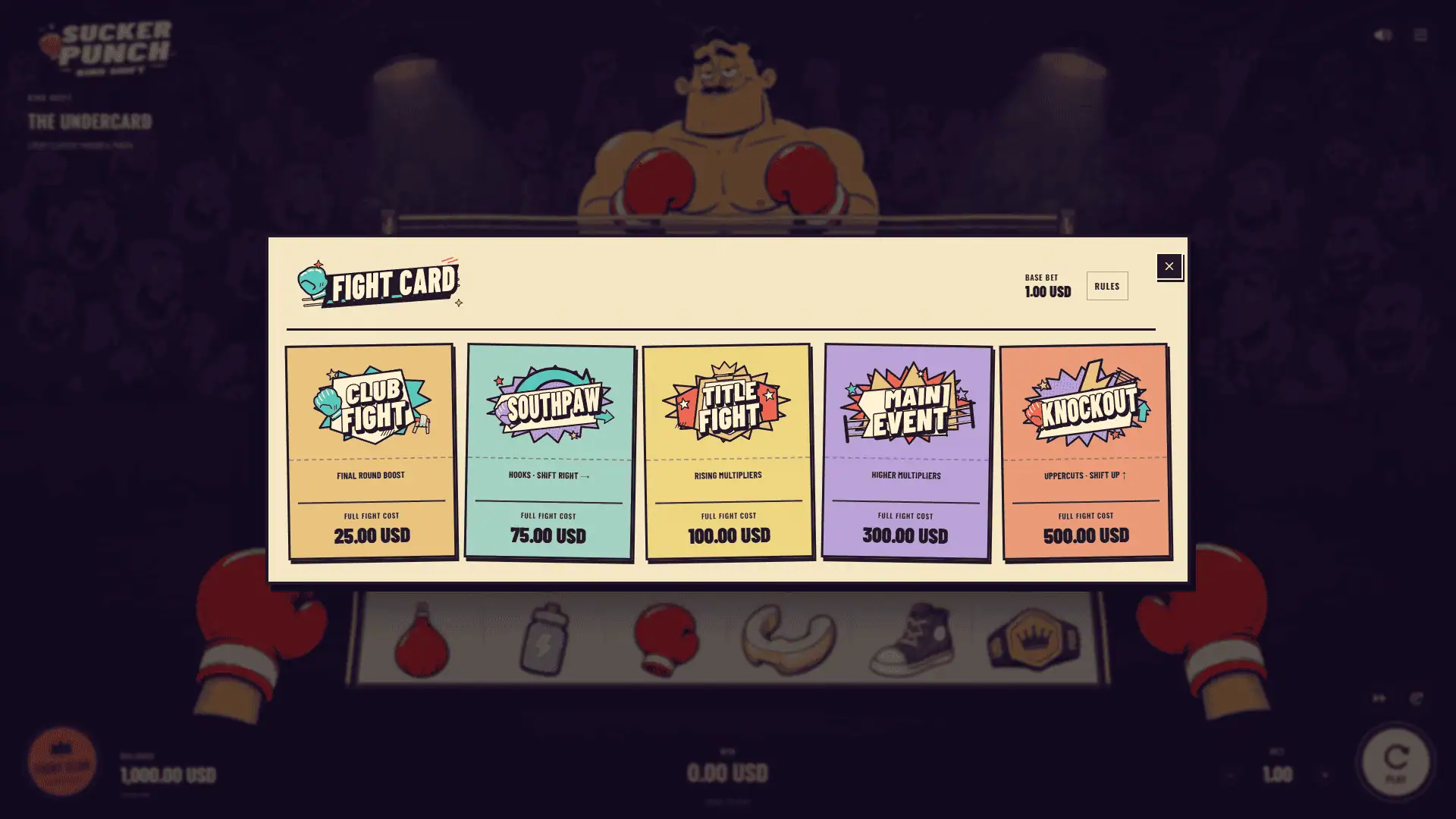 Sucker Punch bonus buy menu