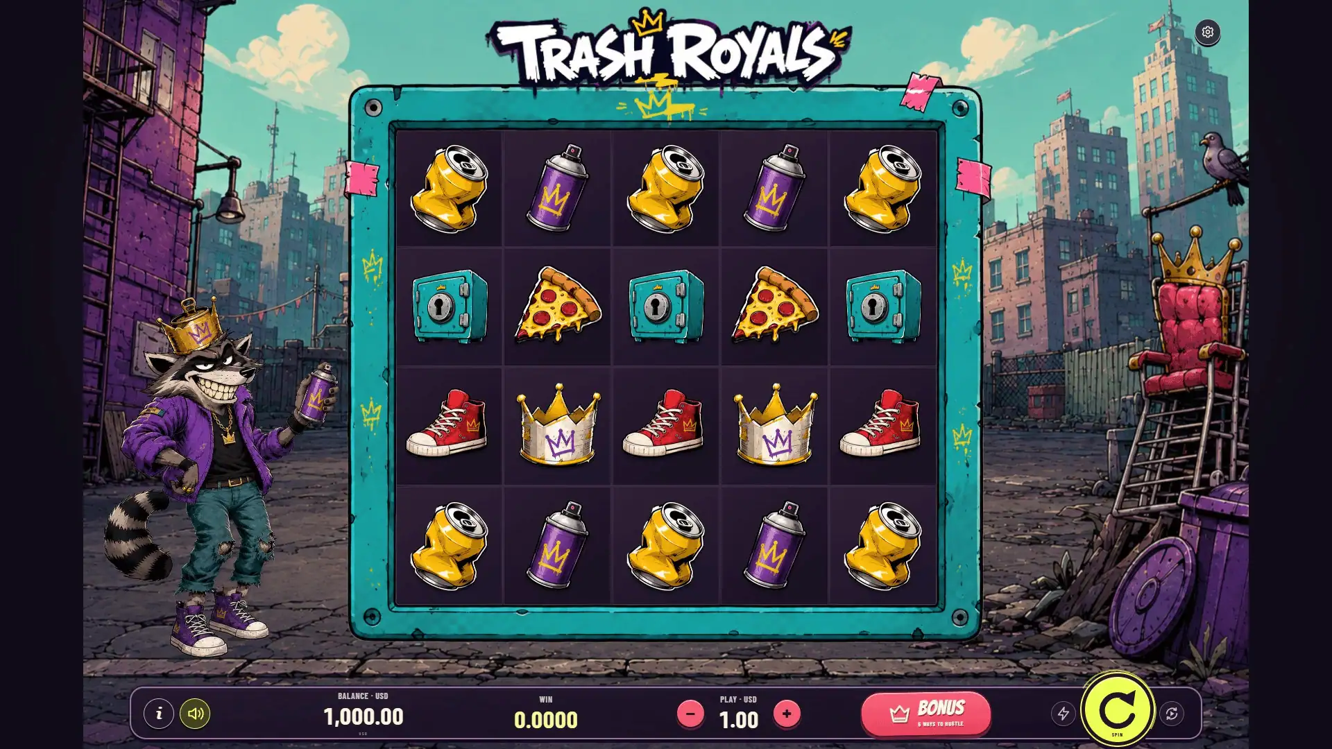 Trash Royals slot gameplay reels