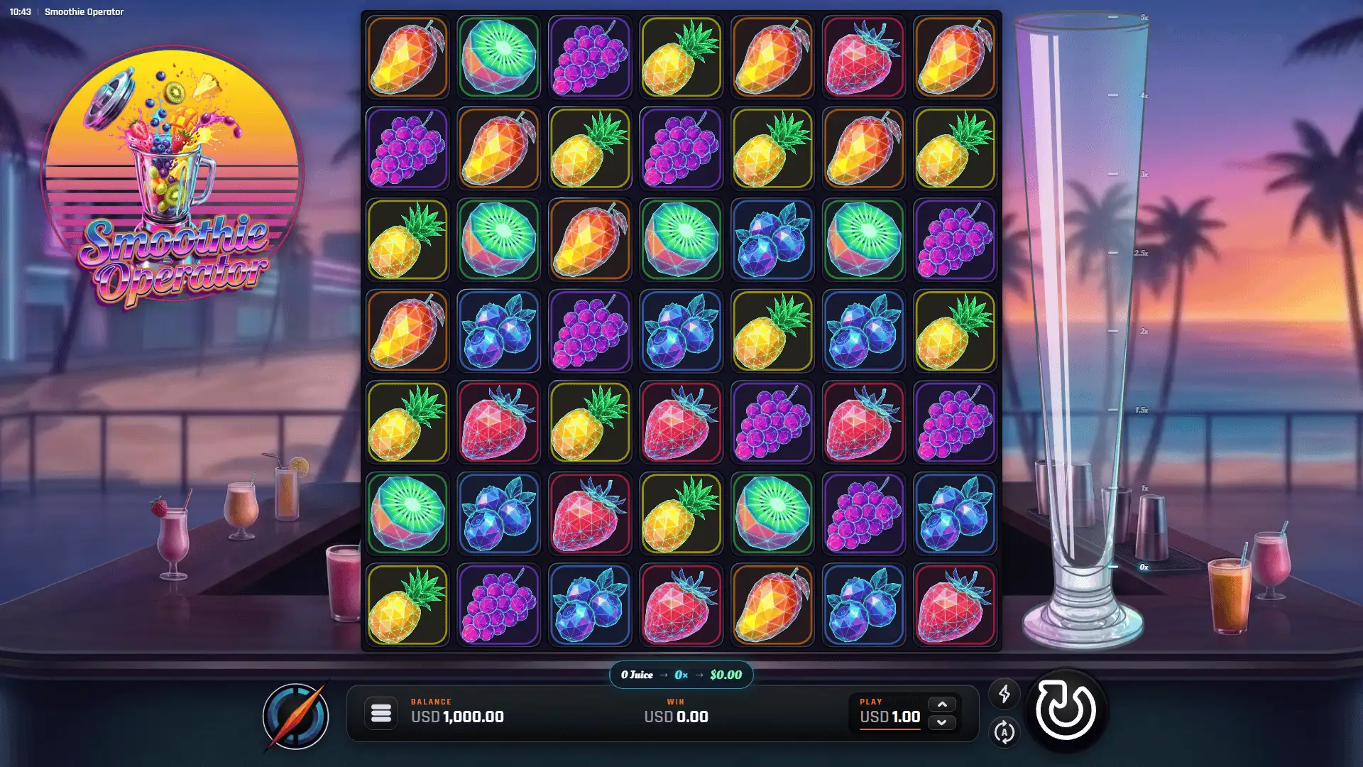 Smoothie Operator slot gameplay reels