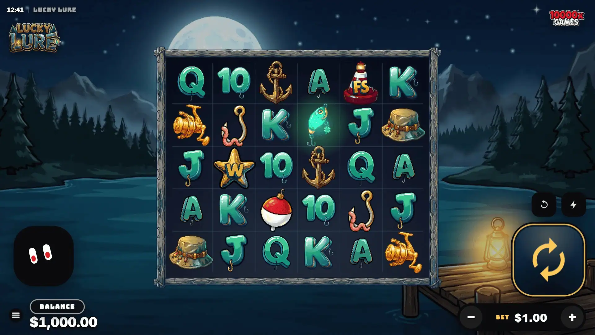 Lucky Lure slot gameplay reels