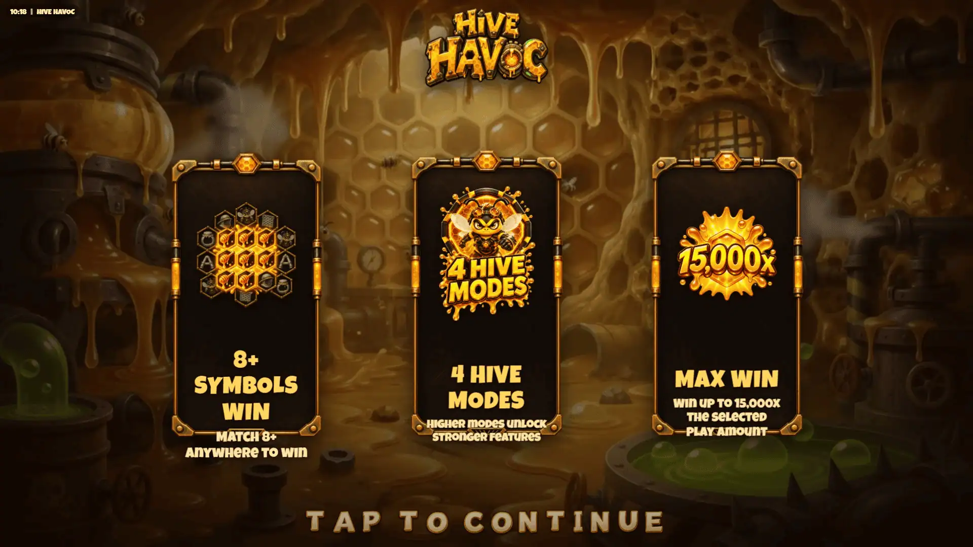 Hive Havoc slot intro screen