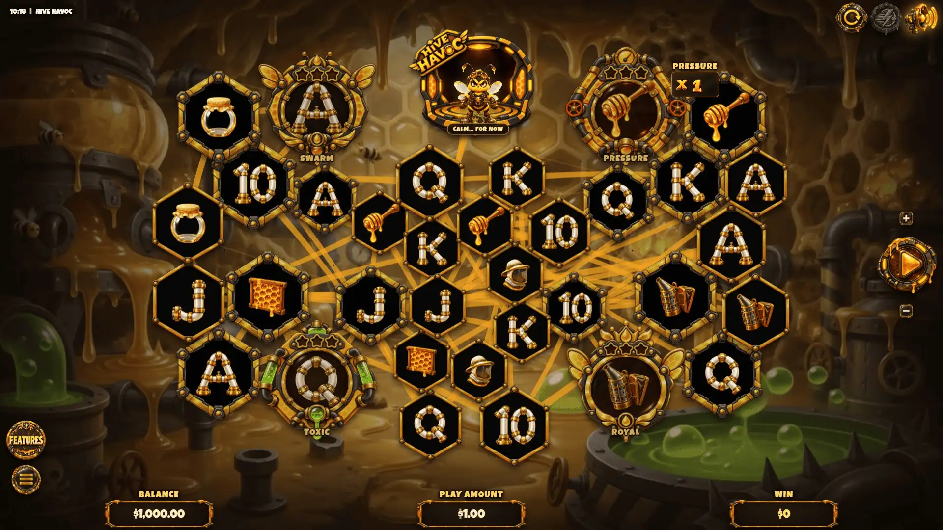 Hive Havoc slot gameplay reels