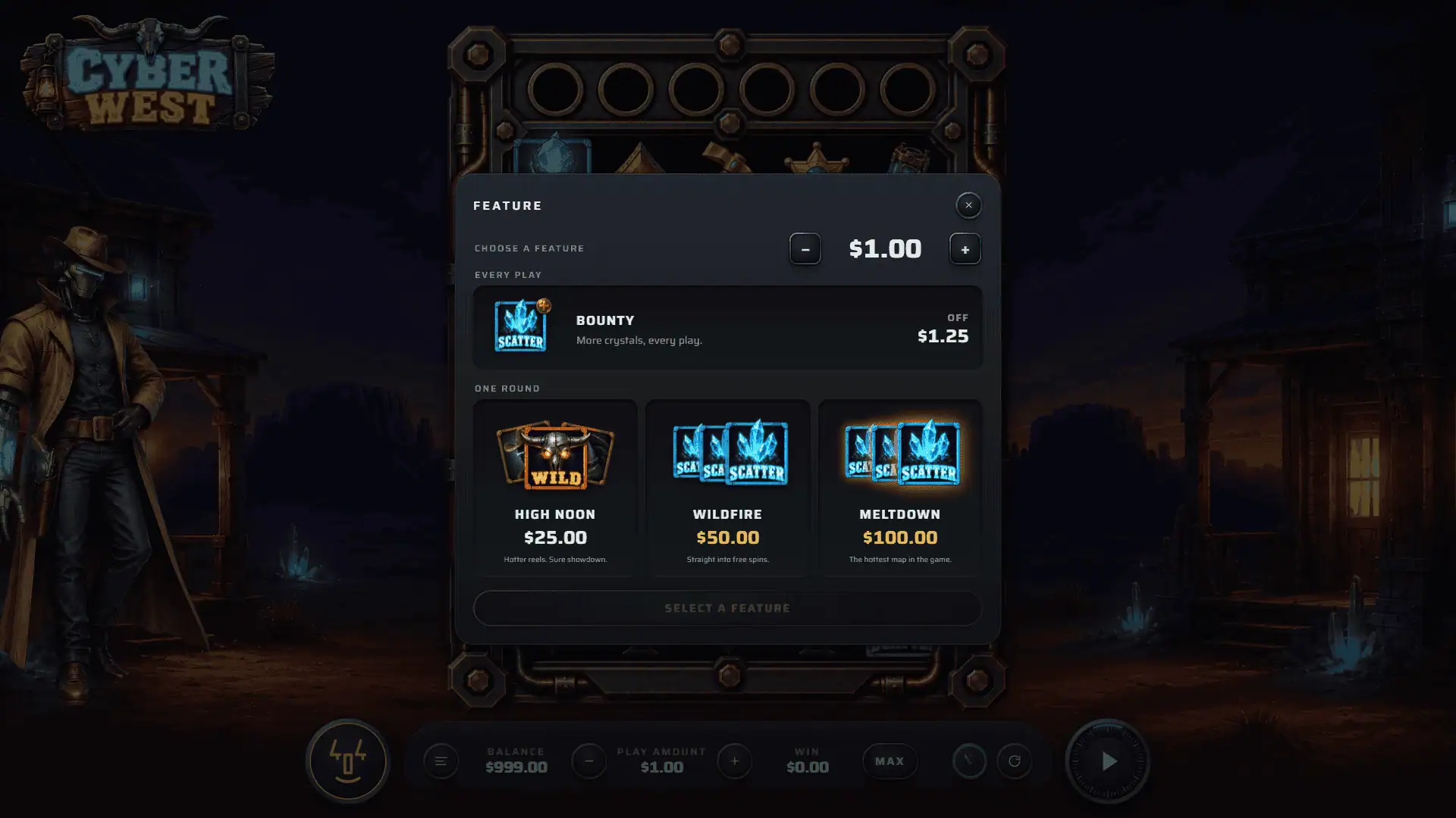 Cyber West bonus buy menu