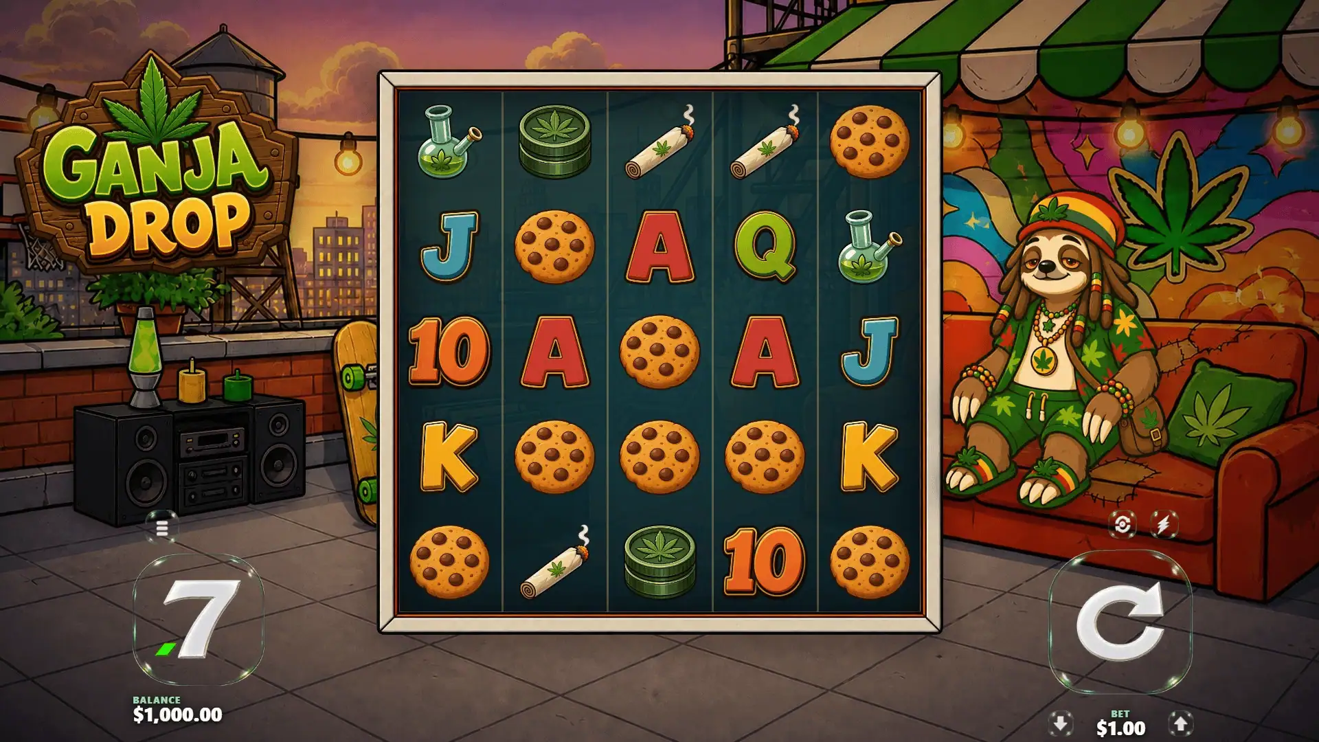 GanjaDrop slot gameplay reels